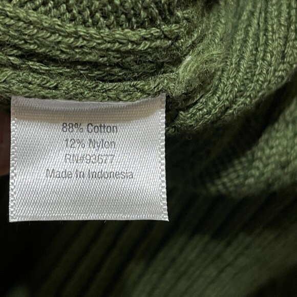 New St. John's Bay Sweater Green Cable Knit Size L Large Crew Neck Woment - Picture 5 of 6